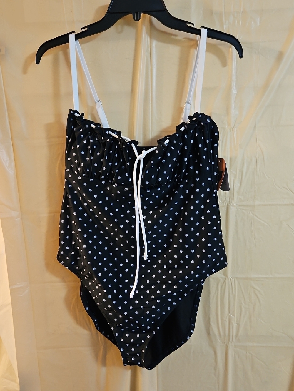 Shade & Shore Black Polka Dot One-Piece Swimsuit